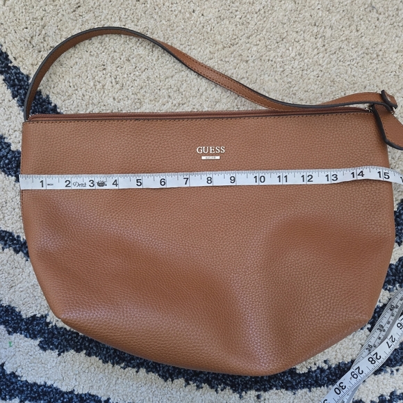 Vintage Guess Brown Textured Shoulder Bag Gold Details - Picture 11 of 14